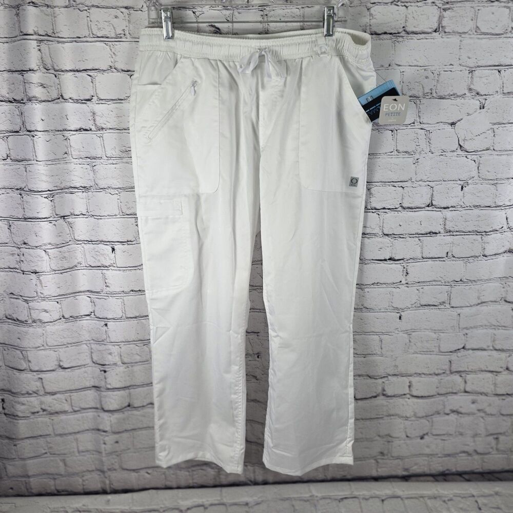 EON Petite White Scrub Pants by Maevn CoolMax UPF 40+